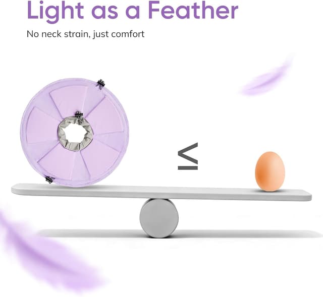 Detalle de Supet Soft–Adjustable Elizabethan Recovery Cone Collar for Cats (Purple Flower, S)