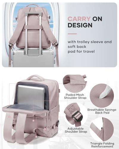 Detalle 2 de BJLFS Mochila de cabina 40x30x20 para avión (Ryanair/Wizz Air/Vueling) con compartimento portátil de 17” y separación seca/húmeda