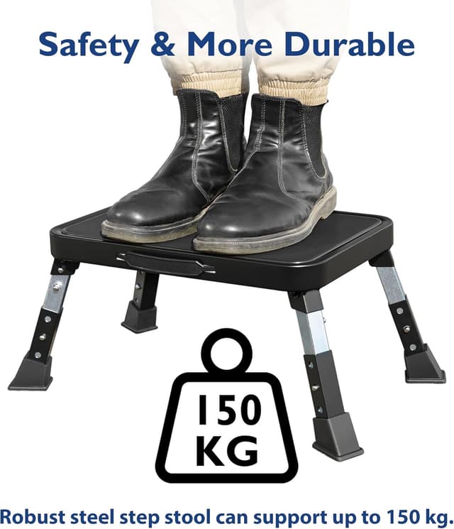 Detalle 2 de BONTEC 3-Level Folding Step Stool 150 kg 🪜