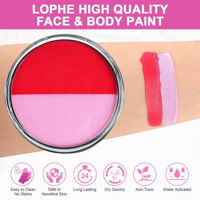 Detalle 2 de LOPHE Body Paint: pittura viso e corpo bambini, 2 colori, base acqua (30 g)