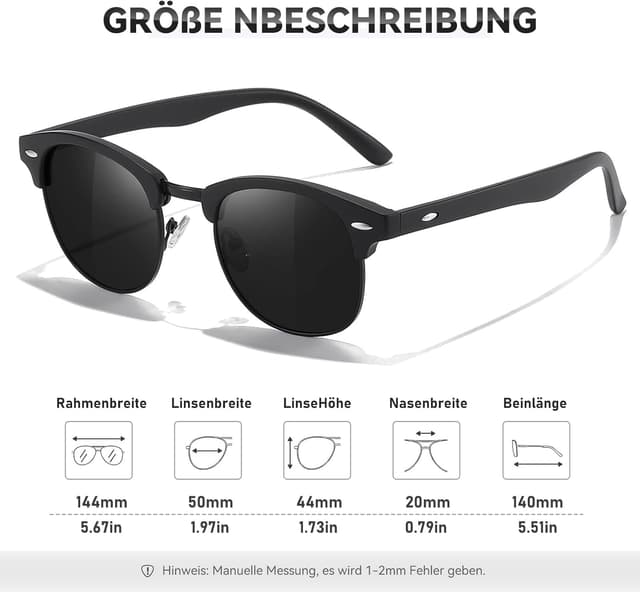 Thumbnail 3 de Occhsouo Polarisierte Halbrahmen Sonnenbrille