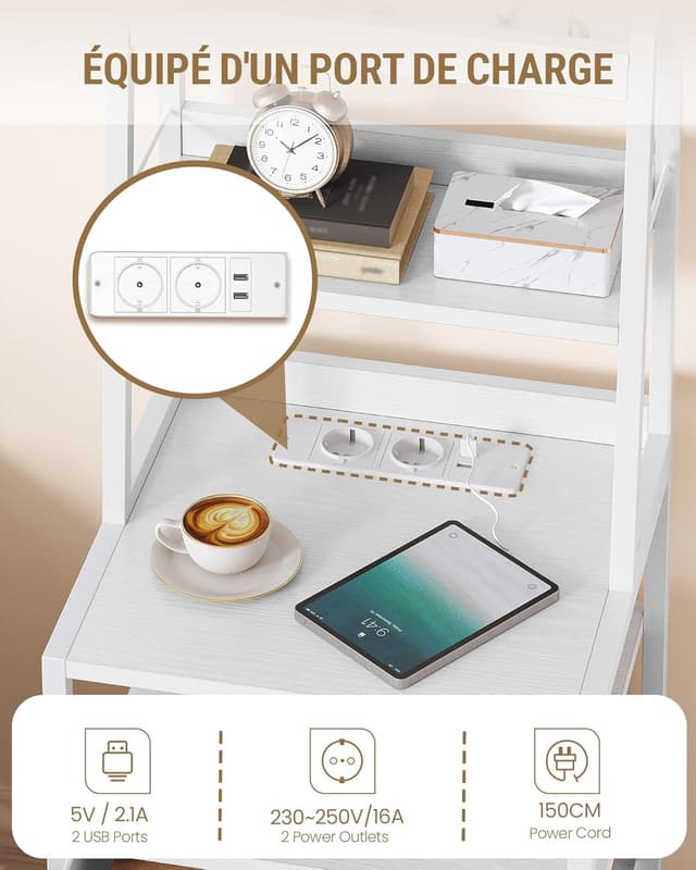 Thumbnail 4 de Hzuaneri Table de chevet 2 lot, 3 tiroirs