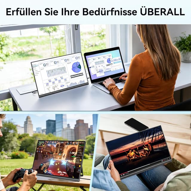 Thumbnail 6 de Veout 16 Zoll Portable Monitor mit IPS