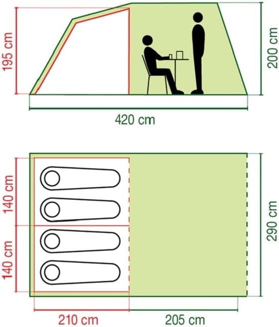 Detalle 2 de Coleman Coastline Deluxe Tente confort et espace