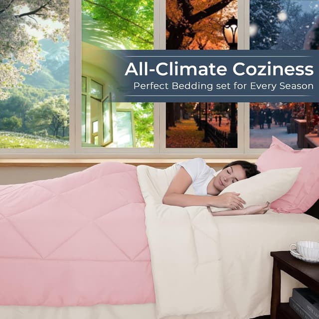 Detalle de HEVUMYI King Comforter Set 7-Piece 104x90 in