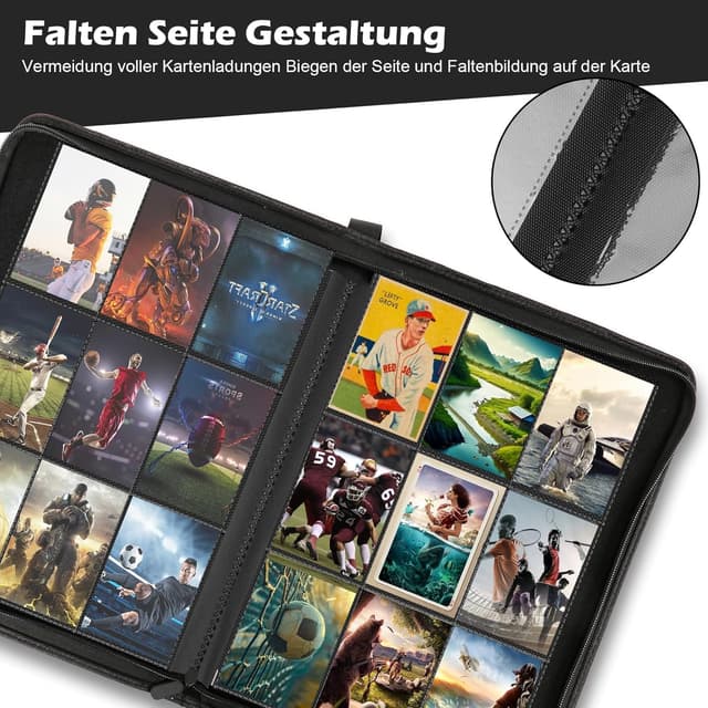 Thumbnail 6 de 540-Karten-Sammelalbum mit 9 Taschen pro Seite – wasserdichter Kartenordner für 9x7-cm-Karten