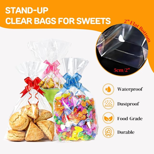 Detalle de AGOBUHE 50Pcs cellophane bags 8 x 12in