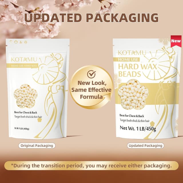 Detalle de KOTAMU Cera Dura 450 g: crema per depilazione per pelli sensibili (viso, corpo, bikini brasiliano)