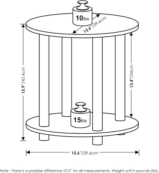 Detalle de Furinno Turn-N-Tube tavolo rotondo in legno