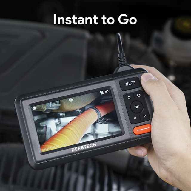 Detalle 2 de DEPSTECH DS320 Dual Lens Endoscope Inspection Camera with 4.3” IPS Screen (IP67, 5m cable)