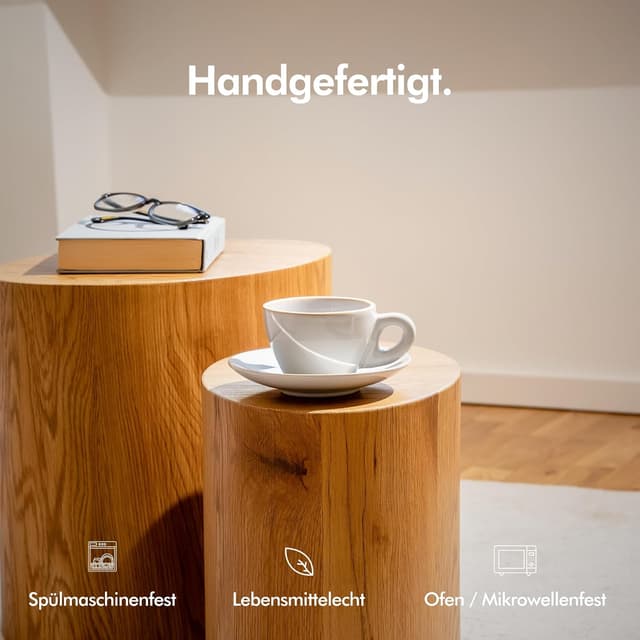 Thumbnail 2 de KIVY Cappuccino Tassen Set 4x180 ml Groß Grau