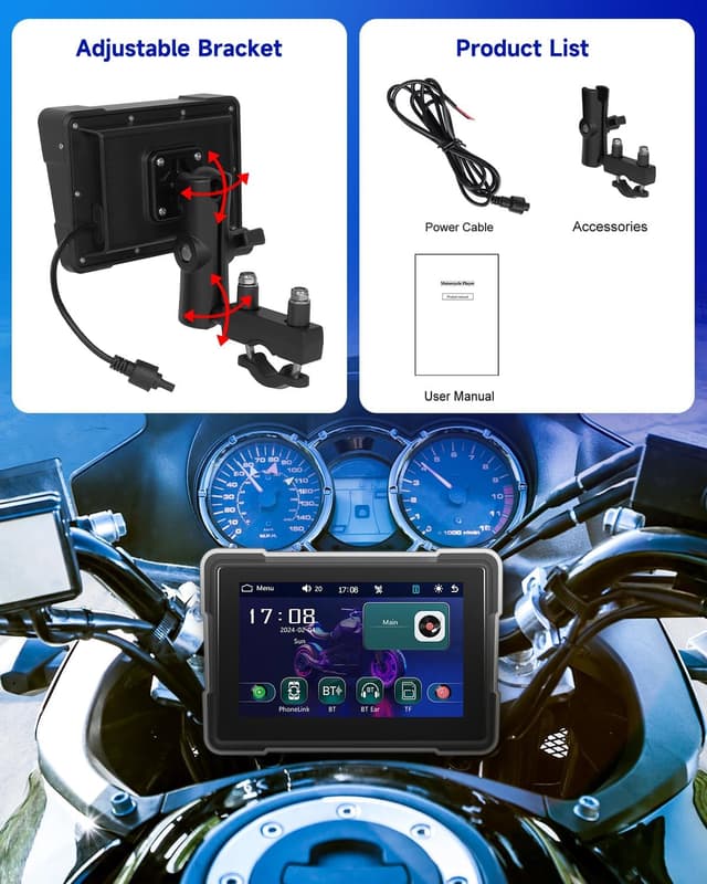 Thumbnail 6 de Rimoody Inalámbrico Carplay Moto 7'' Pantalla IP67