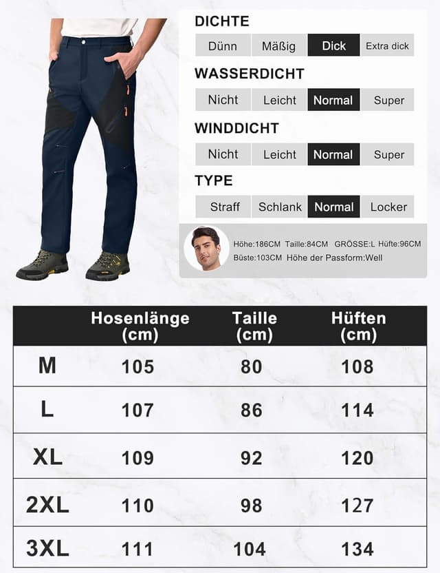 Thumbnail 4 de HFDWYJ Uomo pantaloni invernali impermeabili