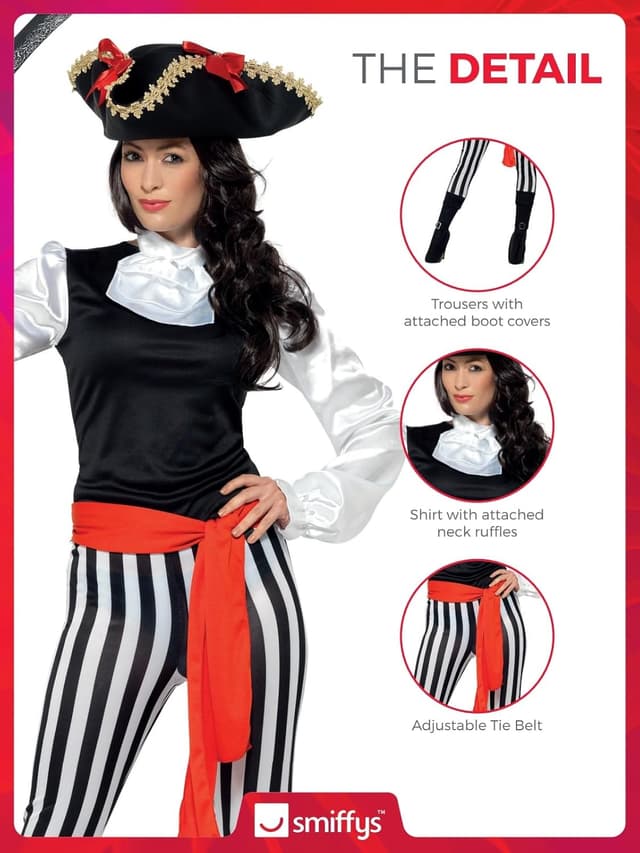 Thumbnail 4 de Smiffys Damen Piraten Lady Kostüm 40-42 🎭