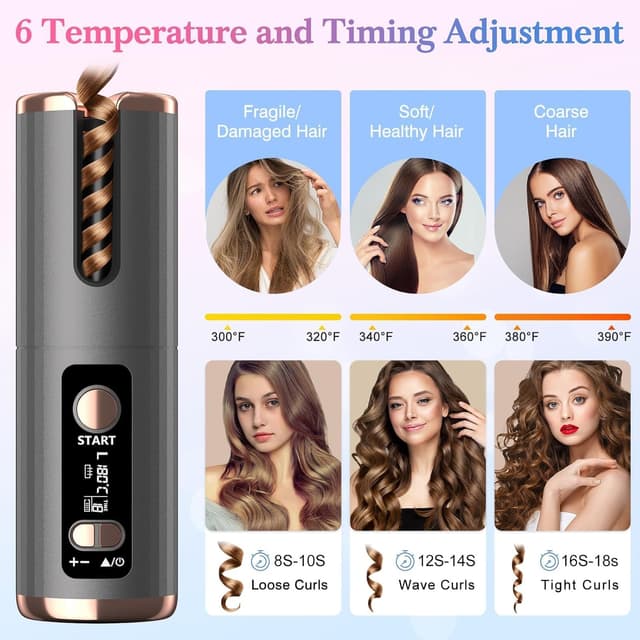 Detalle de CFEN Lockenstab Automatisch Kabellos 6 Stufen