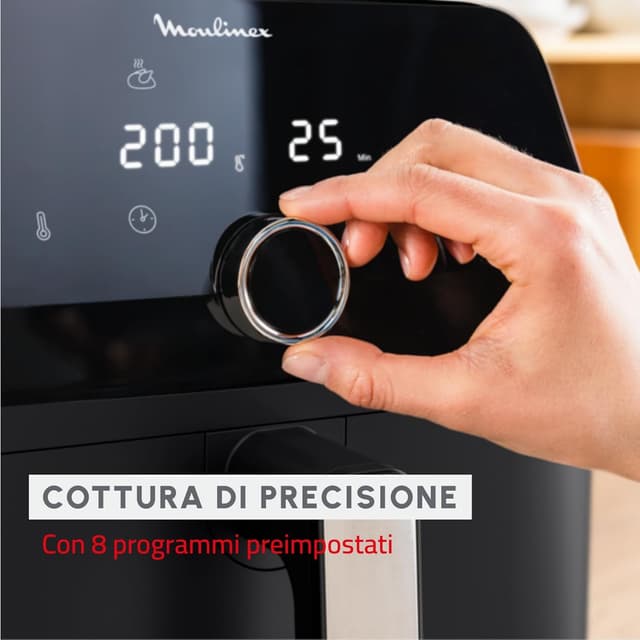 Detalle 2 de Moulinex Easy Fry Mega EZ8558 friggitrice ad aria versatile da 7,5 L (2 kg) con 9 programmi e app My Moulinex