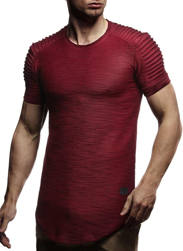 Detalle 2 de Leif Nelson T-shirt d’été homme à col rond en 100 % coton, coupe droite