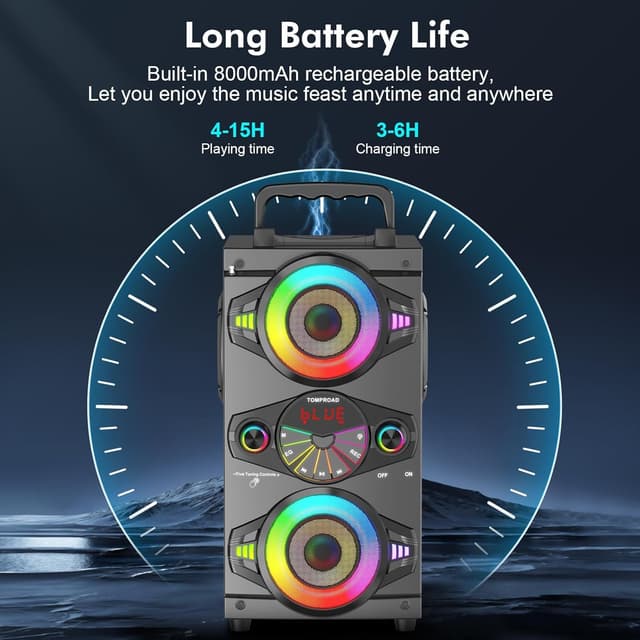 Detalle 2 de Portable Bluetooth Speakers 60W Powerful Party Boombox