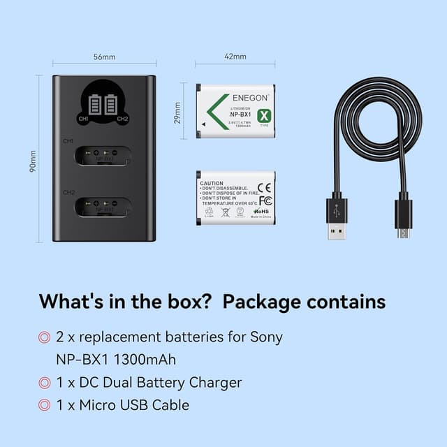 Thumbnail 6 de ENEGON NP-BX1 Kit Batteria 1300mAh