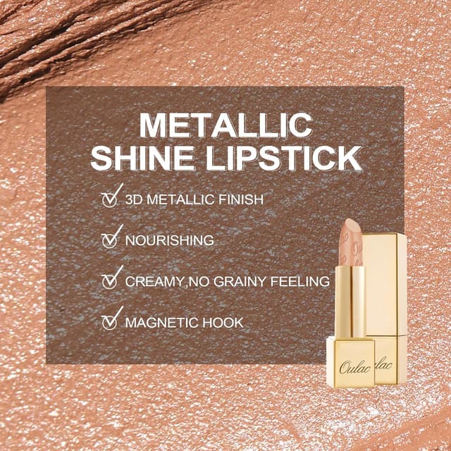 Thumbnail 6 de OULAC Lippenstift Metallic Glanz Nude 4,3 g