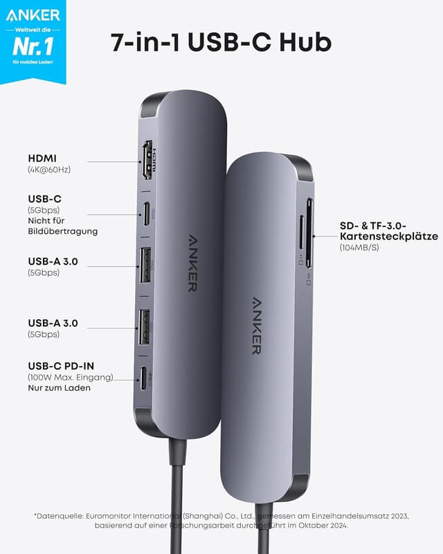 Detalle 2 de Anker 7-in-1 USB-C Hub 85W
