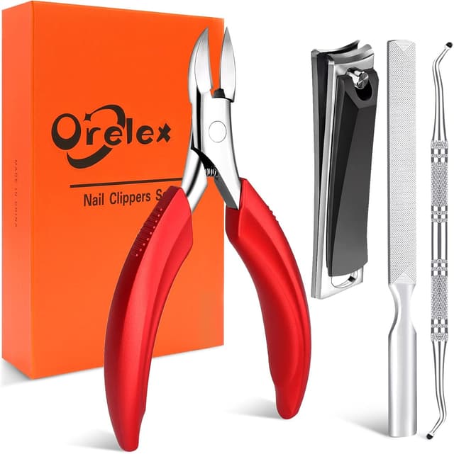 Thumbnail 6 de Orelex Professional Toenail Clippers for Thick & Ingrown Toenails – stainless steel set with ergonomic handles & travel pouch