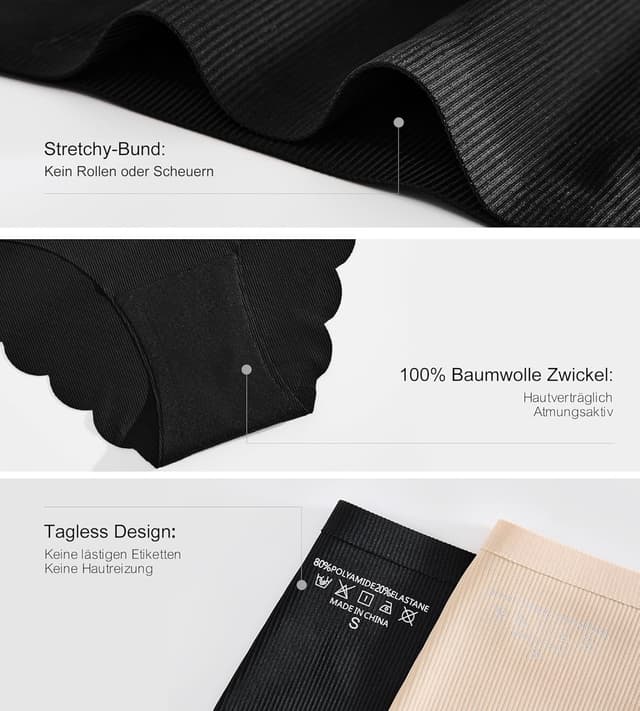 Thumbnail 4 de SHARICCA Hipster Unterwäsche Damen Nahtloser Mehrpack 🩲