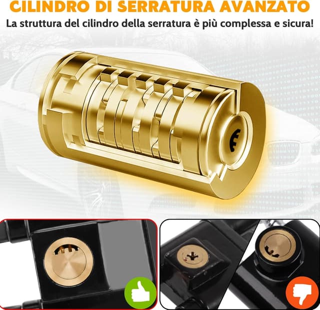 Thumbnail 2 de Tevlaphee Blocca Sterzo Automobile 3 chiavi 🔒