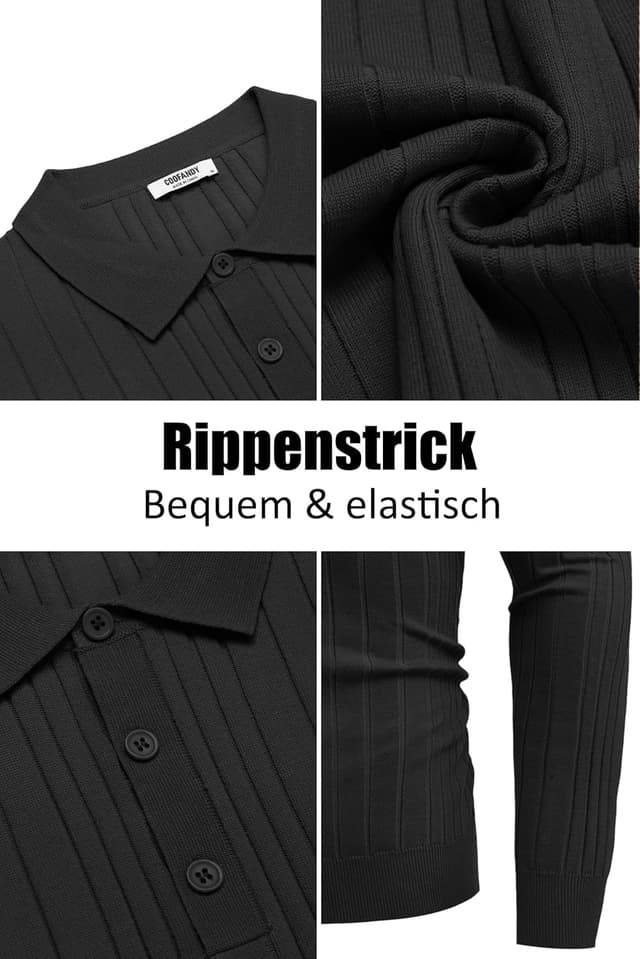 Detalle de COOFANDY Pullover mit Polokragen