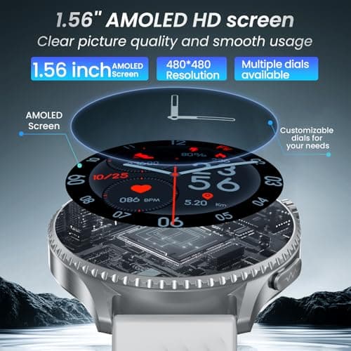 Thumbnail 6 de ECG+HRV Reloj Inteligente Hombre 🚶♂️ 1.56" AMOLED, Salud y Fitness