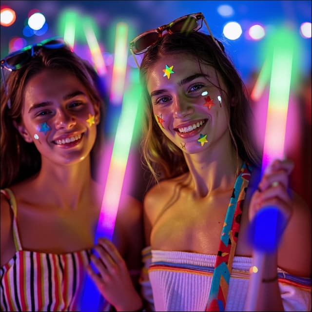 Detalle 2 de SVYIQ 12-Pack Foam Glow Sticks (3 Flash Modes) for Weddings, Parties, Halloween & Concerts