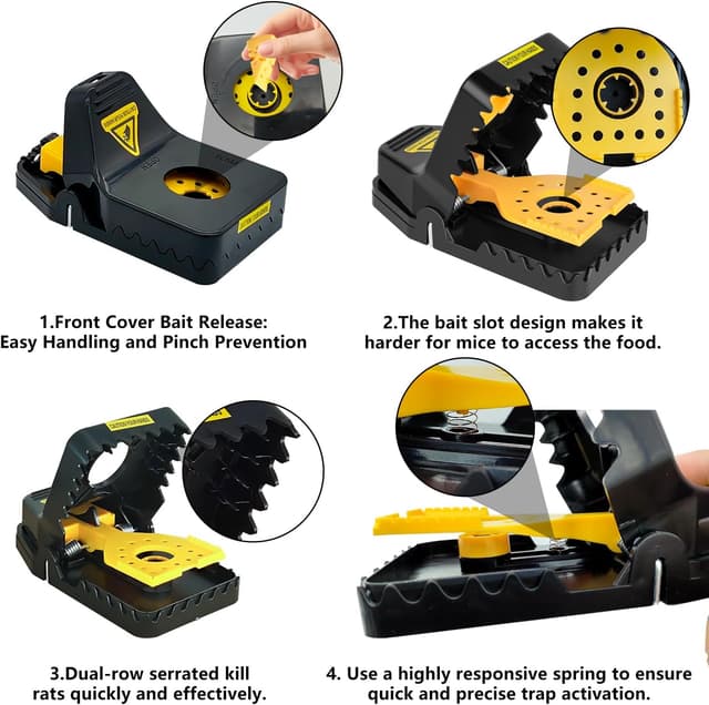 Thumbnail 4 de Rat Traps 4-Pack Super Heavy Duty snap traps 🐭