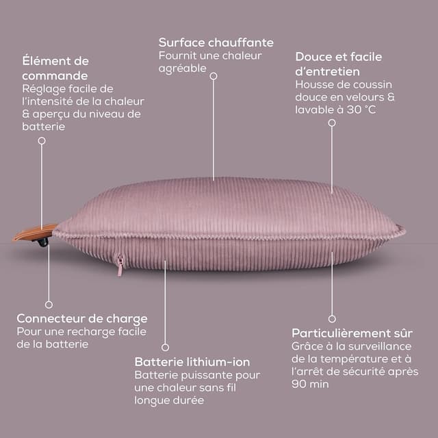Thumbnail 6 de Beurer Heaty Coussin chauffant lilas sans fil
