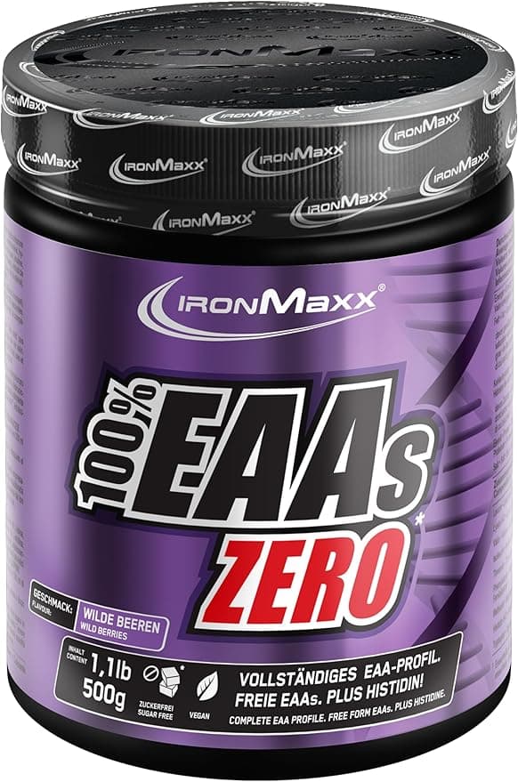 Detalle de IronMaxx EAAS ZERO 🥤 Aminoácidos Veganos, BCAA, 500g