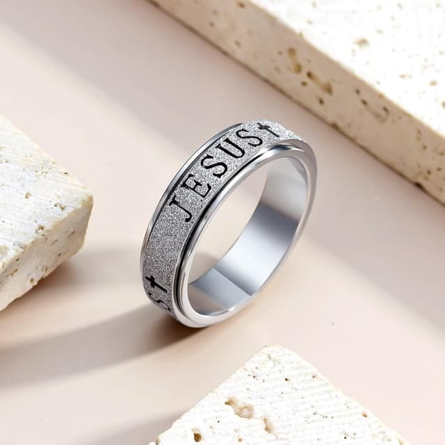 Thumbnail 6 de OreilleStar Cross Spinner Anxiety Ring for Women (Stainless Steel) — Fidget Thumb Ring, Sizes 5–10