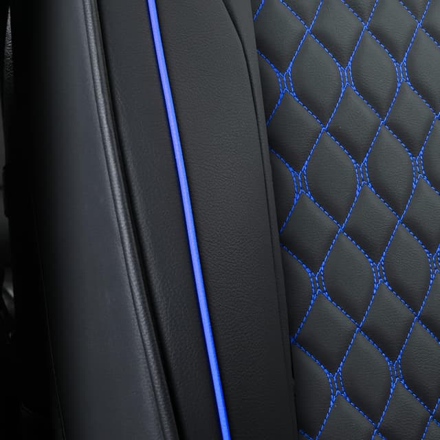 Thumbnail 6 de Vankerful Car Seat Covers Front Pair (Universal Fit) in Faux Leather – Black/Blue