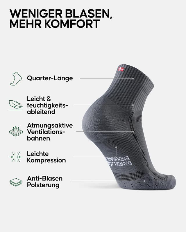 Thumbnail 1 de Danish Endurance Quarter Laufsocken 5 Paar