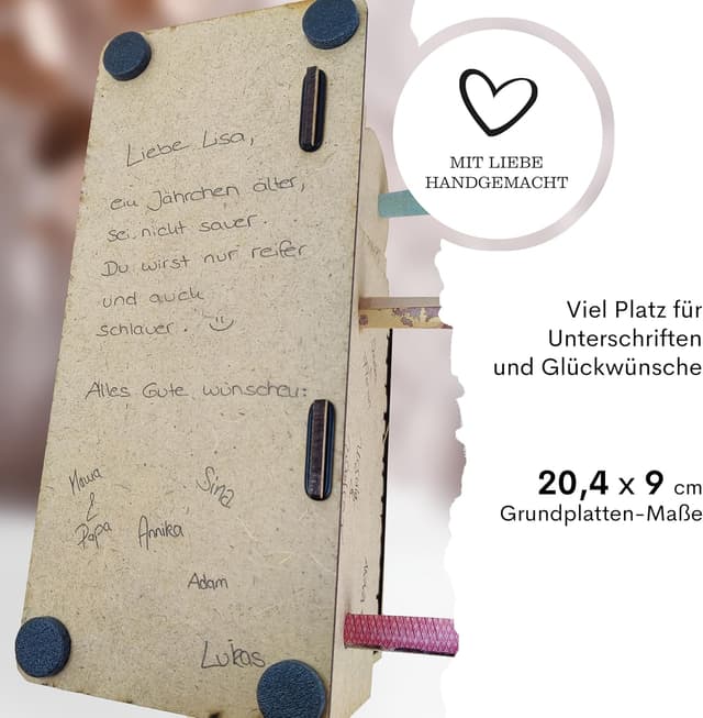 Thumbnail 3 de 16 Geburtstag 3D Holzkarte Geldgeschenke