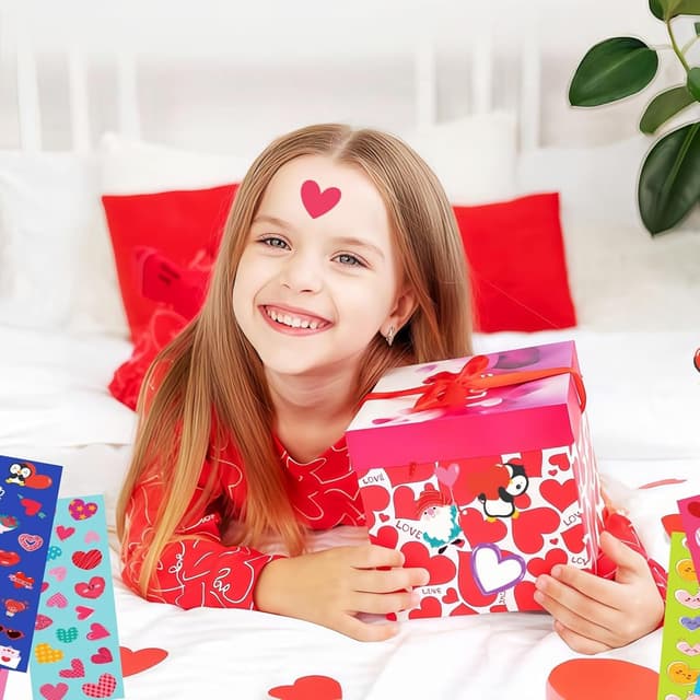 Detalle de 2030Pcs Valentine’s Day Stickers for Kids (12 Styles) — 120 Sheet Cute Heart Love Stickers for Classroom Pack