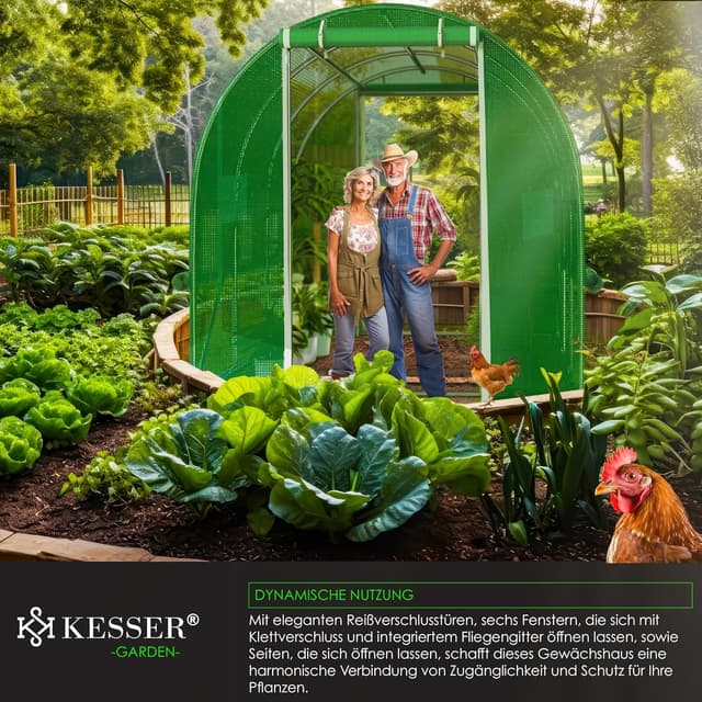 Thumbnail 5 de KESSER Folientunnel 200x300cm Grün