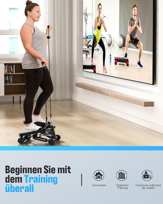 Thumbnail 4 de Sportsroyals Stepper für Zuhause mit Widerstandsbändern 🏋