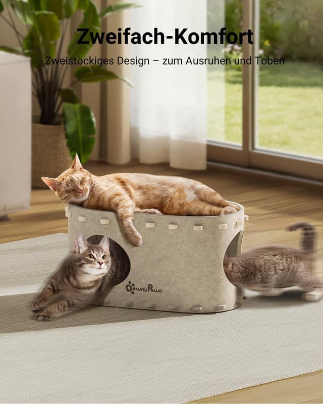 Detalle 1 de Katzenhöhle Filz 58x33x30cm PeekaPurr