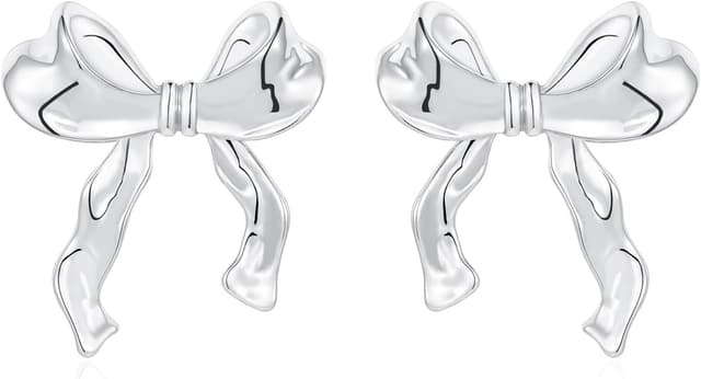 Detalle de 925 Silver Bow Earrings 2.3 cm