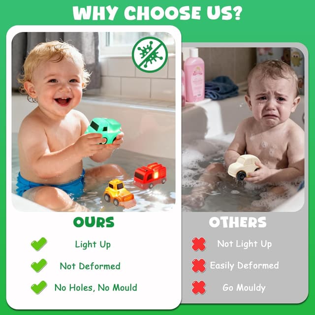 Detalle 1 de JoiTale light up bath toys, 6 pack