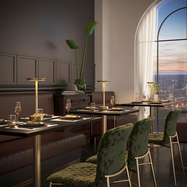 Detalle 2 de TBBGA 2-Pack Rechargeable Cordless Table Lamps (Gold) with Stepless Dimming & Memory