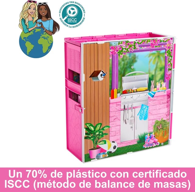 Detalle 1 de Barbie Apartamento Plegable 4 Estancias con Muebles 🏡