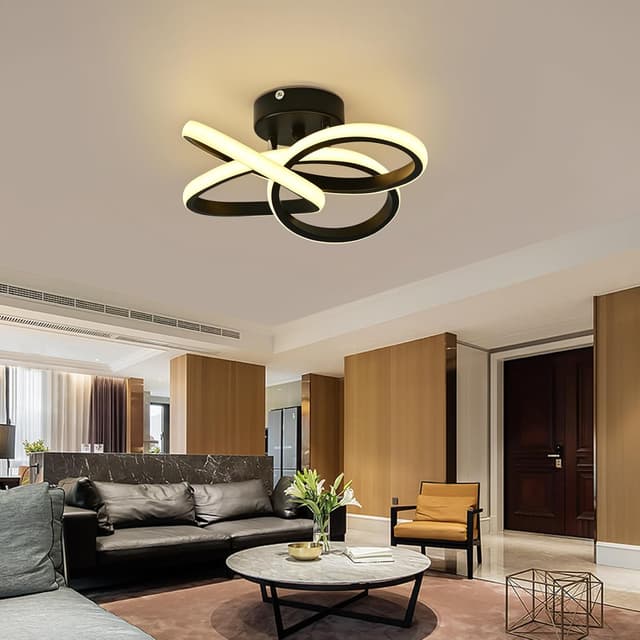 Thumbnail 1 de Plafón LED 36W Moderna Flor🌸 Luz Cálida 3000K Negro