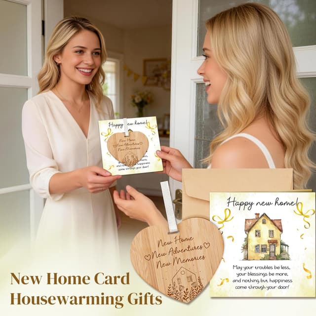 Thumbnail 5 de Welsky new home card set with wooden heart