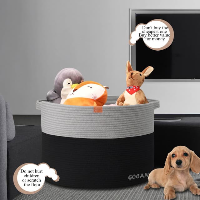 Detalle de GOCAN Cotton Rope Basket XXXL 22x22x14 in