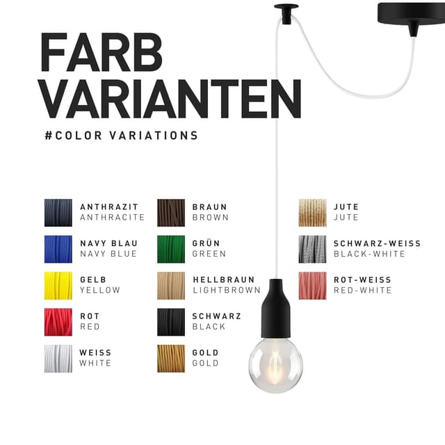 Thumbnail 6 de smartect Textilkabel 5 m Schwarz, Vintage